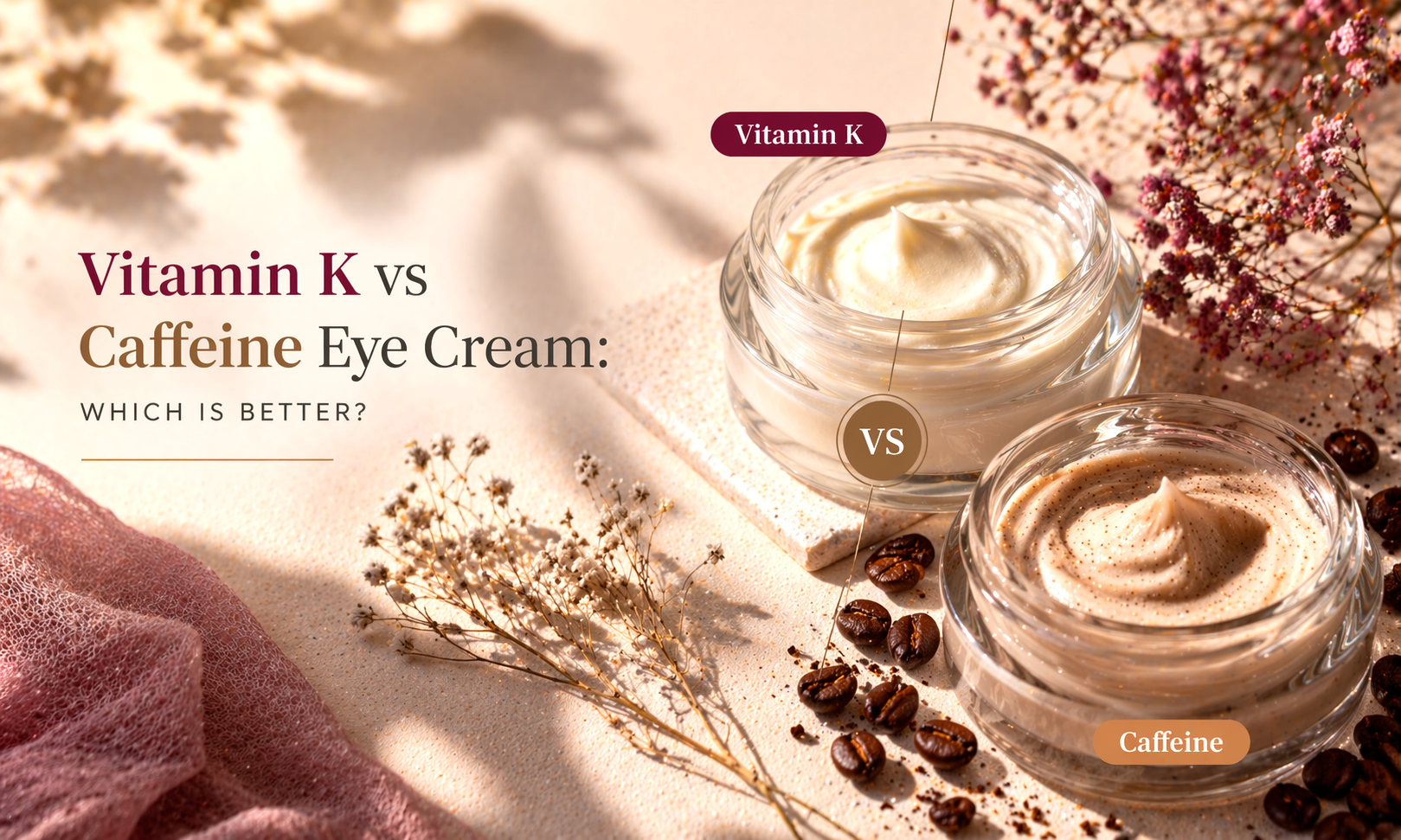 Vitamin K and caffeine eye cream comparison