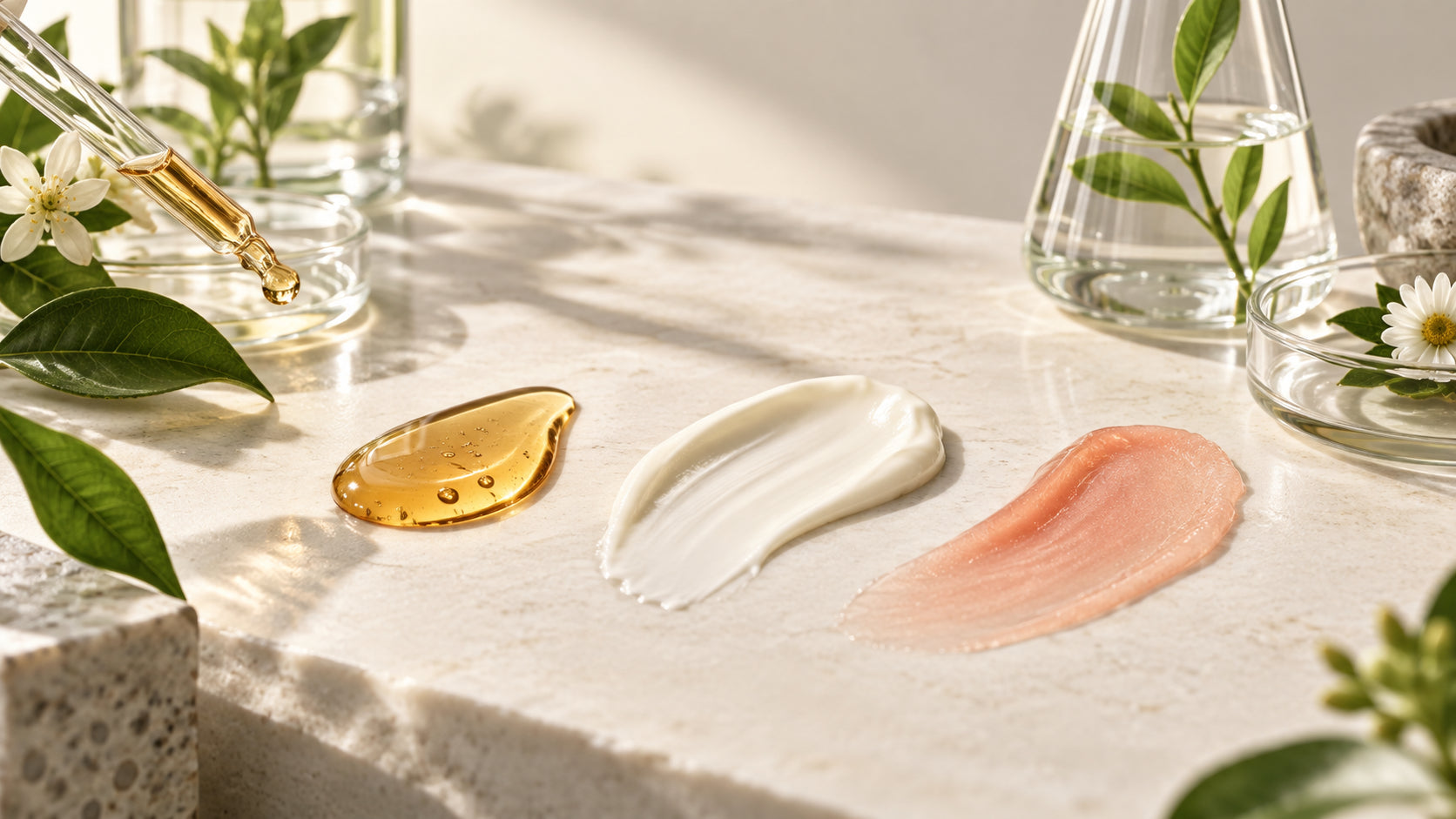 Vitamin C serum textures illustrating irritation versus routine use